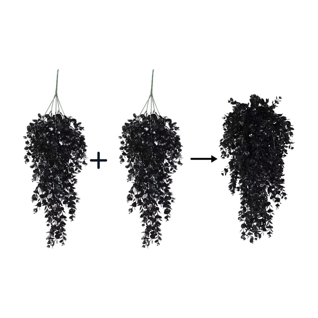 2-Pack Fake Hanging Plants, Faux Hanging Plant Artificial Greenery for Living Room Bedroom Boho Wall Shelf Indoor Outdoor Decor Artificial Hanging Plants