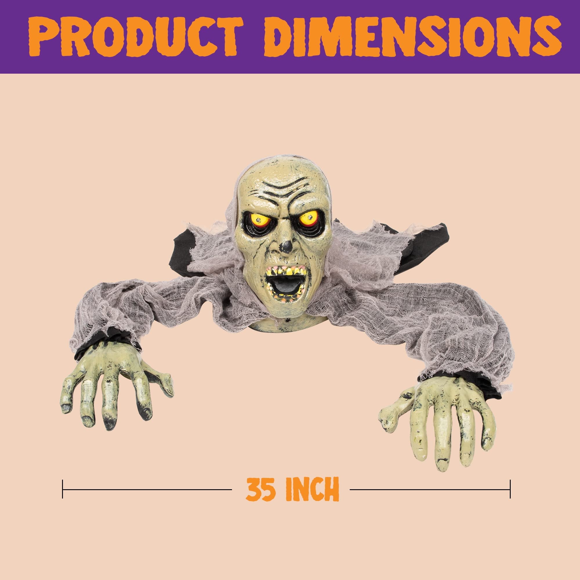 Joyfy Halloween Groundbreaker Halloween Decorations Zombie with Sound and Flashing Eyes,Outdoor Scary Halloween Yard Decorations