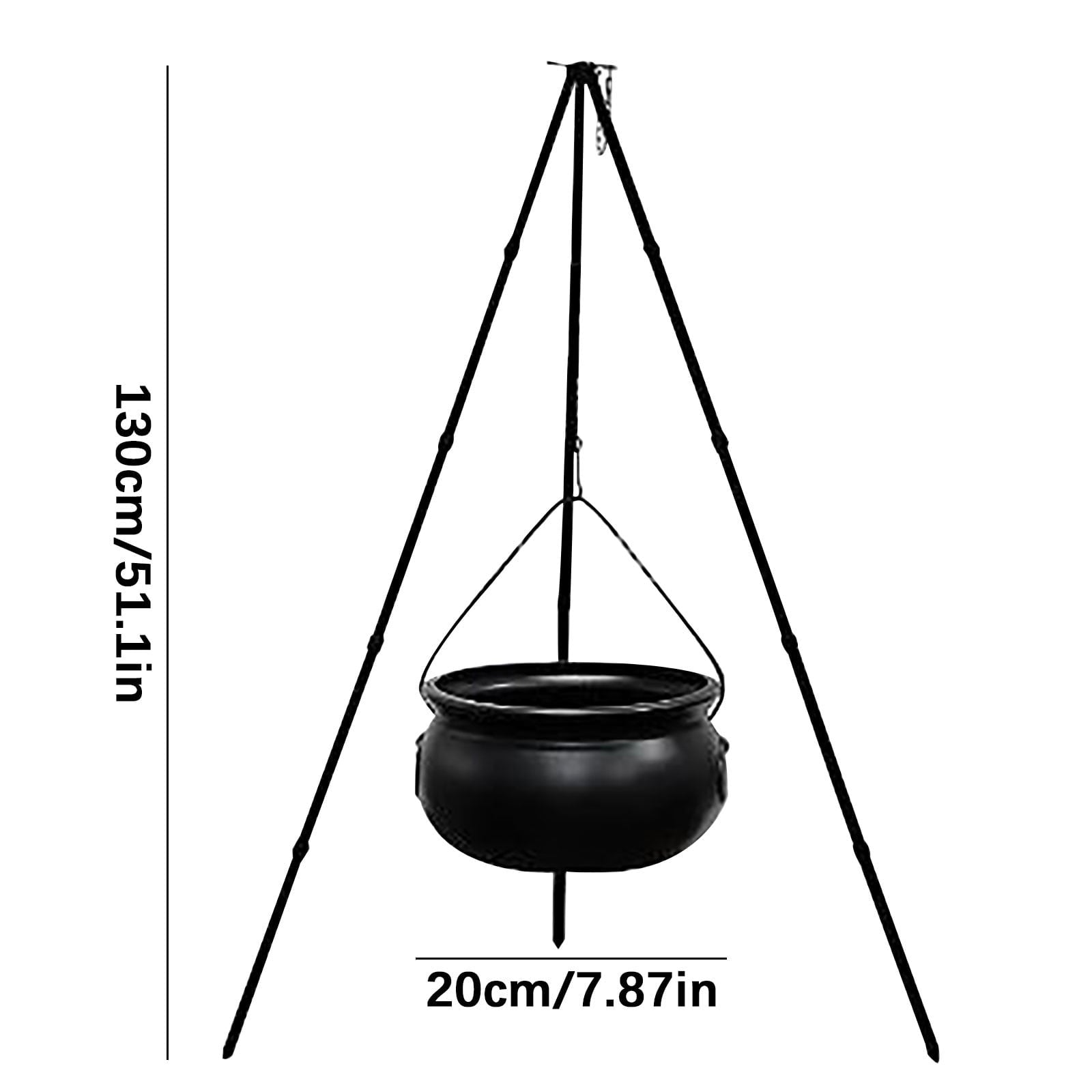 Tepsmf Large Cauldron Outdoor Halloween Decor, On Tripod, Plastic Cauldron Witch Halloween Decorations for Porch Yard, Halloween Party Supplies