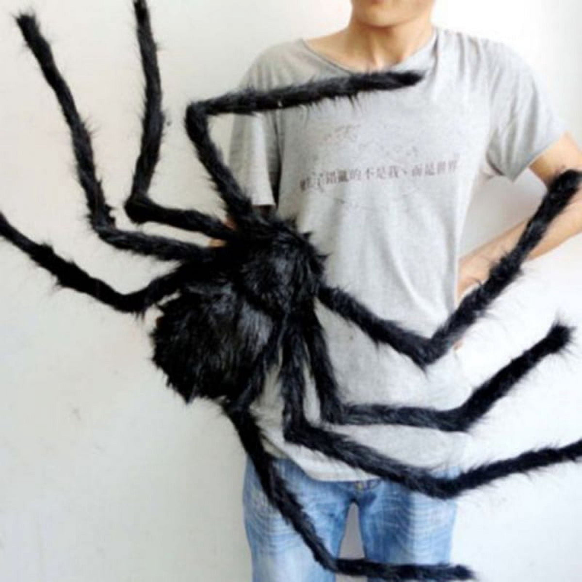 29.5" Black Large Spider Plush Toy Realistic Hairy Spider Halloween Party Scary Decoration Haunted House Prop Indoor Outdoor Yard Decor