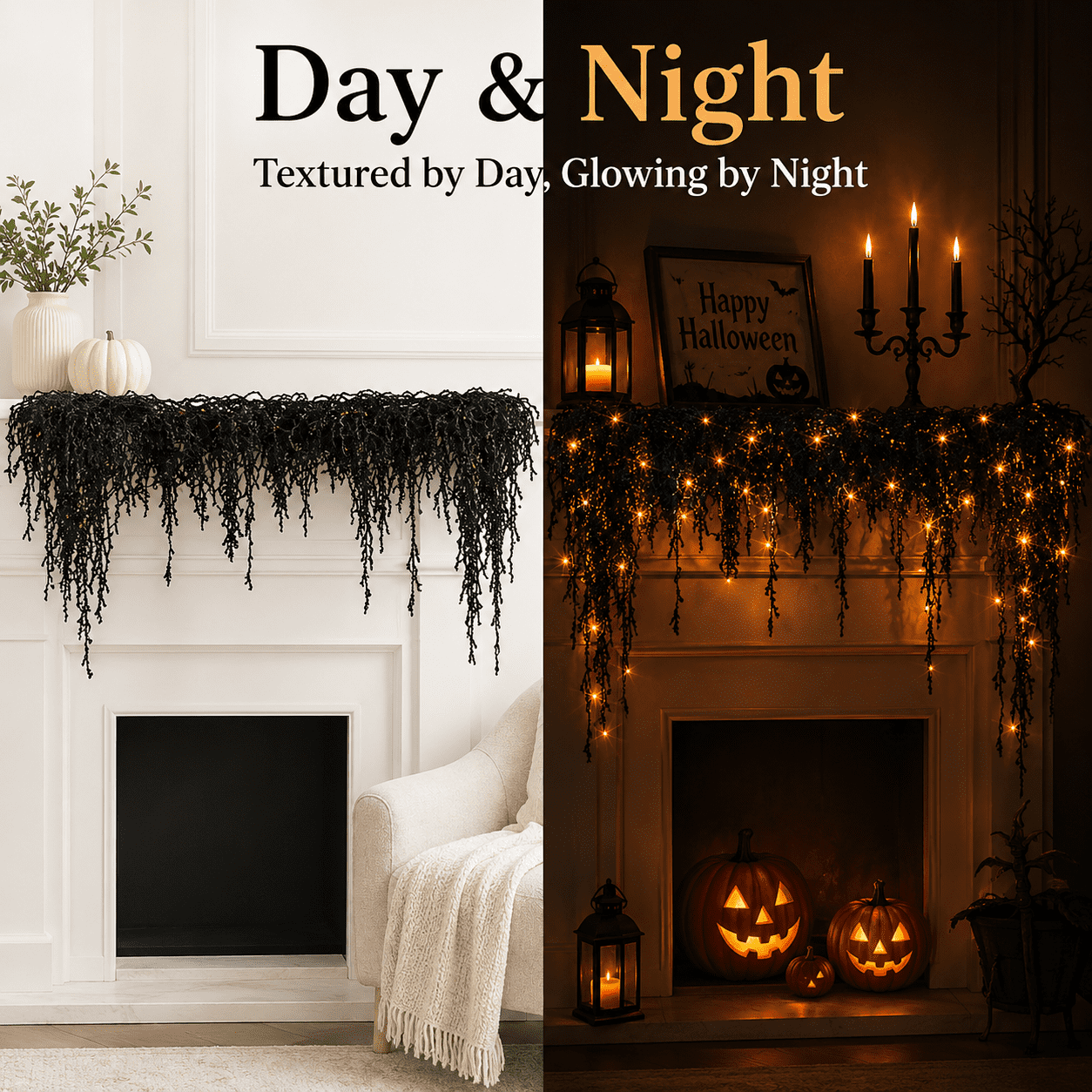 Diceymbol Halloween Decorations and Fall Decor, Halloween Venue Decoration Ghost Props LED Illuminated Ghost Decorations for Tabletop, Mantel, Shelf Indoor Outdoor 9.05 inch