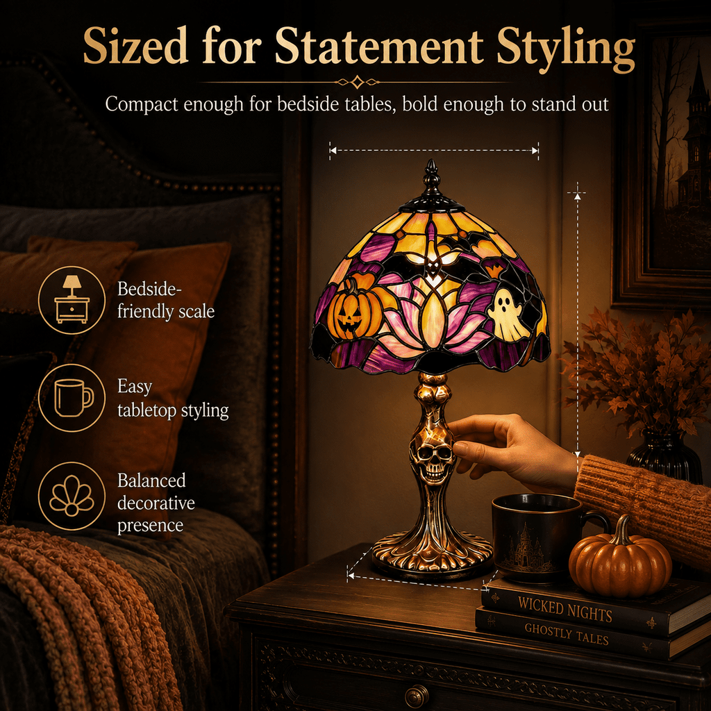 Diceymbol Halloween Decorations and Fall Decor, Halloween Venue Decoration Ghost Props LED Illuminated Ghost Decorations for Tabletop, Mantel, Shelf Indoor Outdoor 9.05 inch