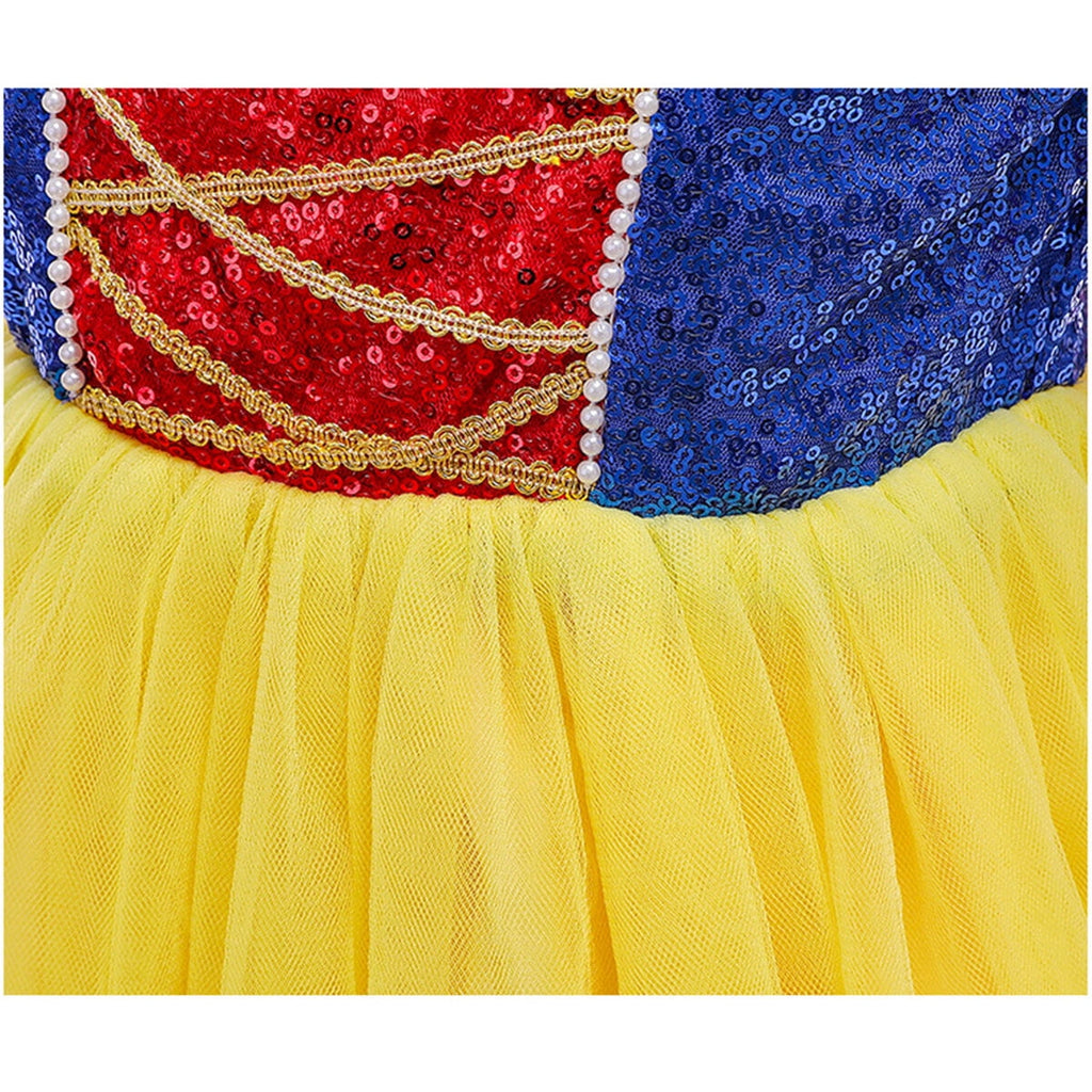 HAWEE Girls' Snow Princess Deluxe Costume Fancy Dress up with Accessories for Girls Halloween Christmas Party
