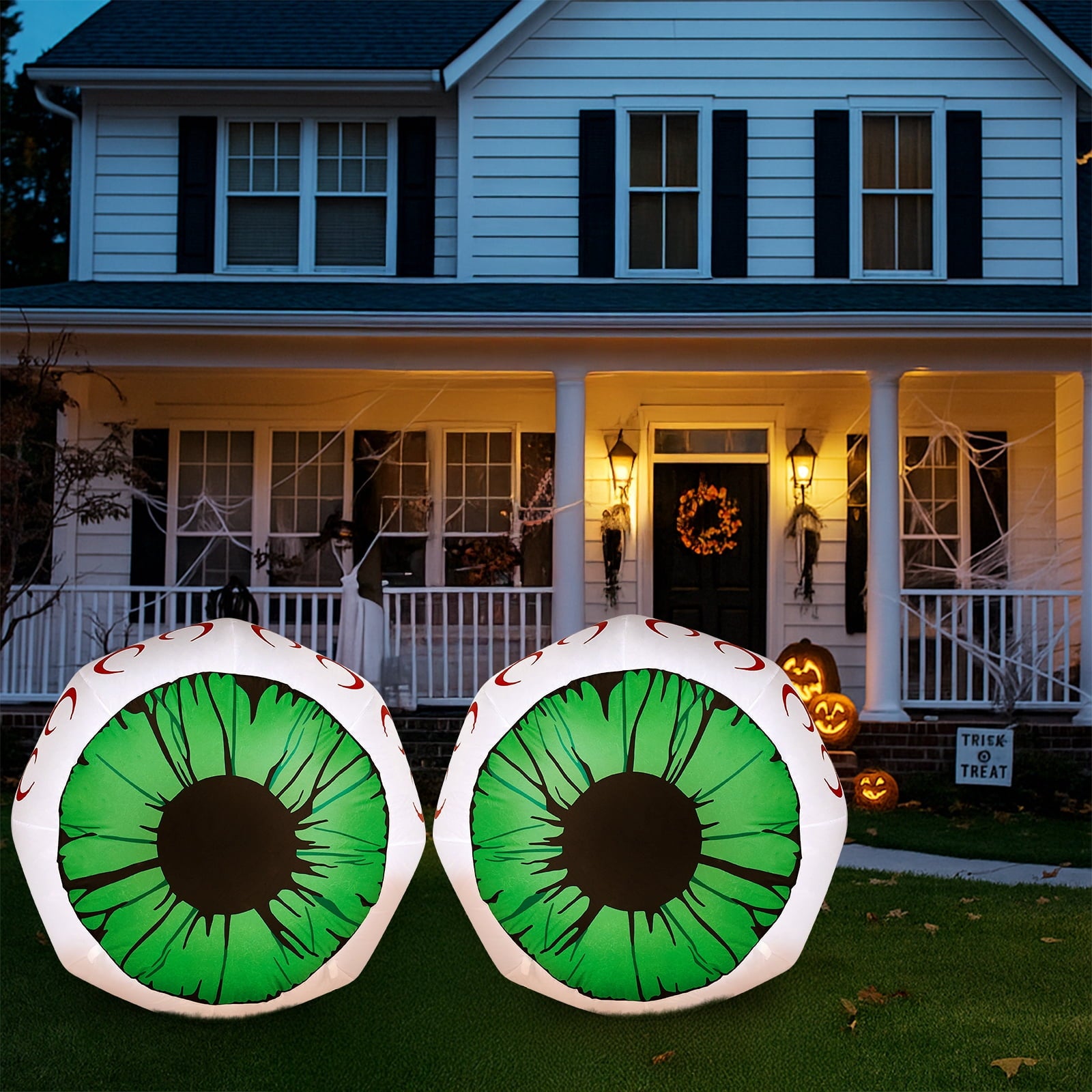 2 Packs Halloween Inflatables Large Set of Lighted Eyes Decoration 3FT Blow Ups Green Eyes for Yard Inflatable Halloween Decor Outdoor with LEDs Party Supplies Blow up Decoration for Indoor Outdoor