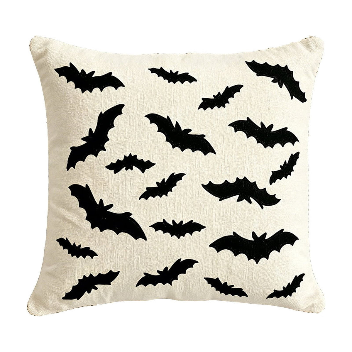 Yeciiwht Halloween Throw Pillow Cover – 18*18inch Embroidered Linen Cushion Case with Ghost, Mummy & Bat Designs, Invisible Zipper, Machine Washable