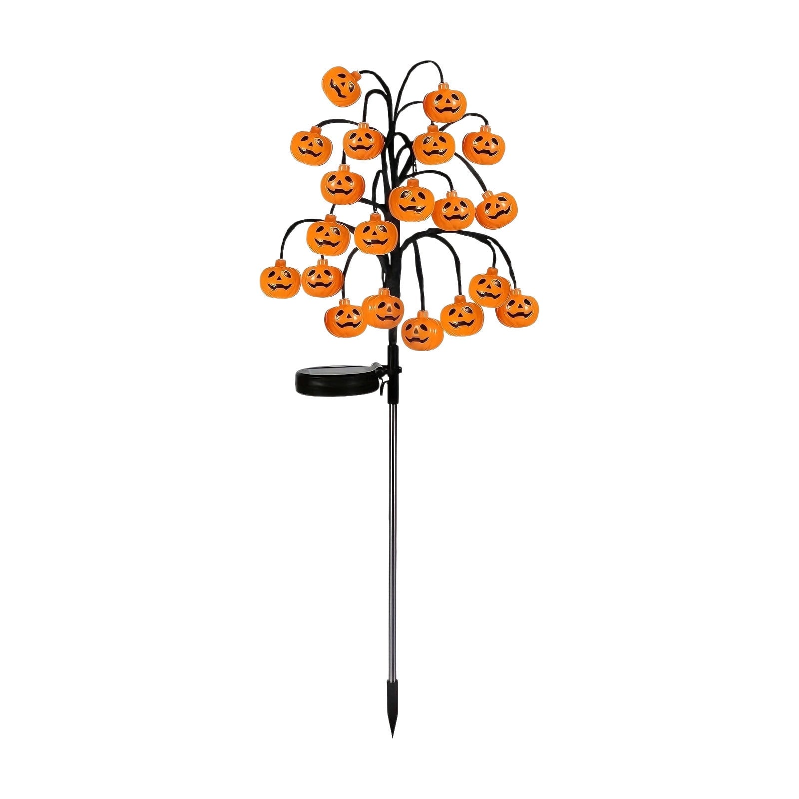 20 Pack Solar Halloween Lights Outdoor, Waterproof LED Pumpkin Pathway Garden Stake Lights for Yard Walkway Fall Decoration, Orange