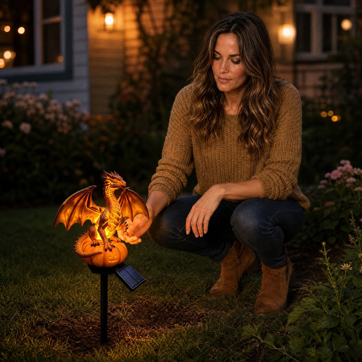 Halloween Witch Cauldron Garden Stake Lights, 2.7Ft LED Color Waterfall-Style Light Flow Flying Witch Garden Stake, Waterproof Weather Resistant Projector Lights for Outdoor Yard, Lawn, Pathway