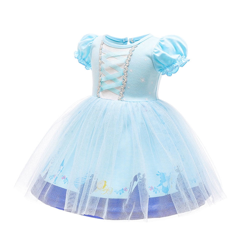 WIBACKER 1-6T Toddler Kid Baby Girls Fancy Party Puff Sleeve Princess Dress Cosplay Costume Dress Up
