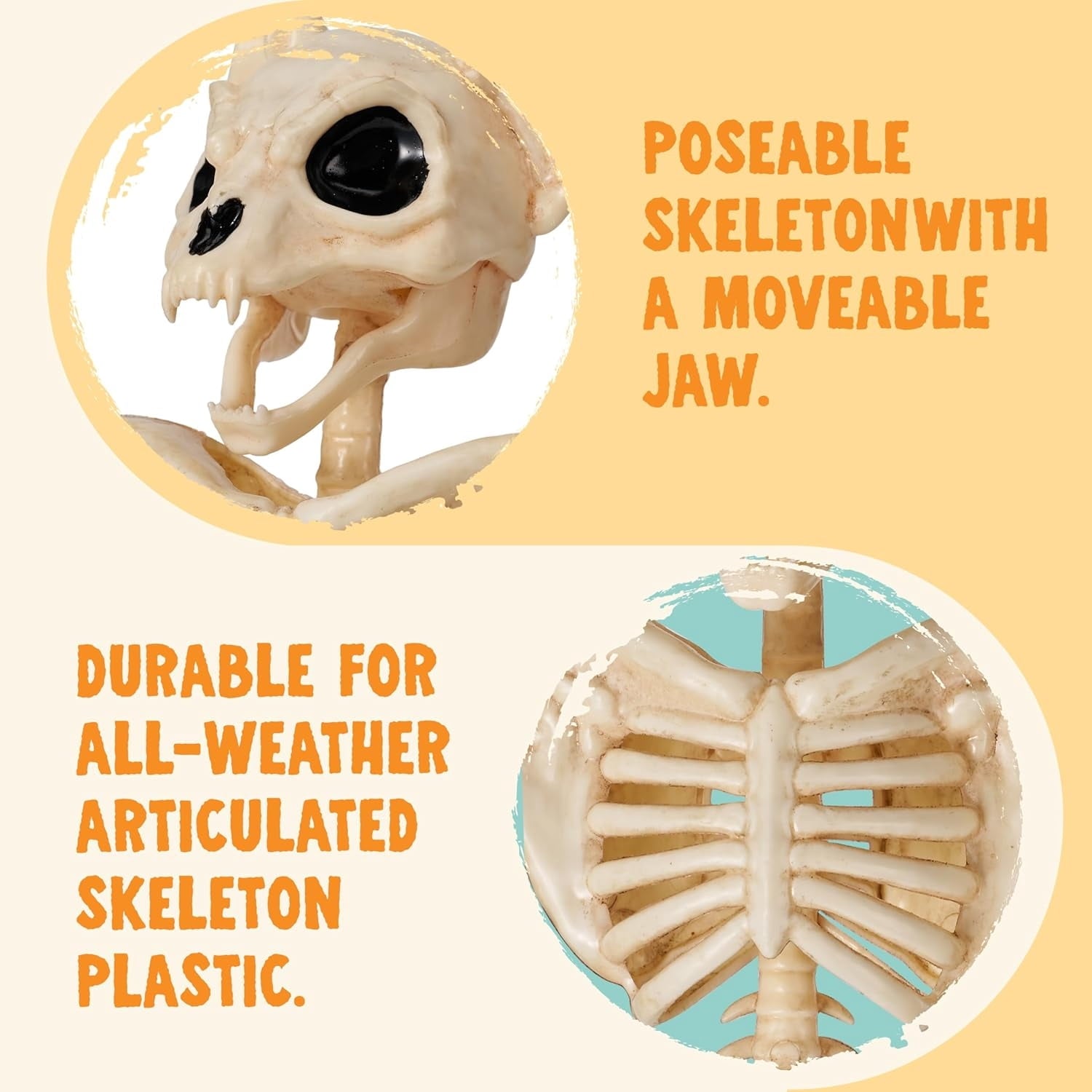 Joyfy 2 Pcs Duck Skeleton Halloween Decoration,4.5 Inch Posable Plastic Animals Halloween Skeleton for Indoor Outdoor Halloween Decorations,Haunted House Party Props