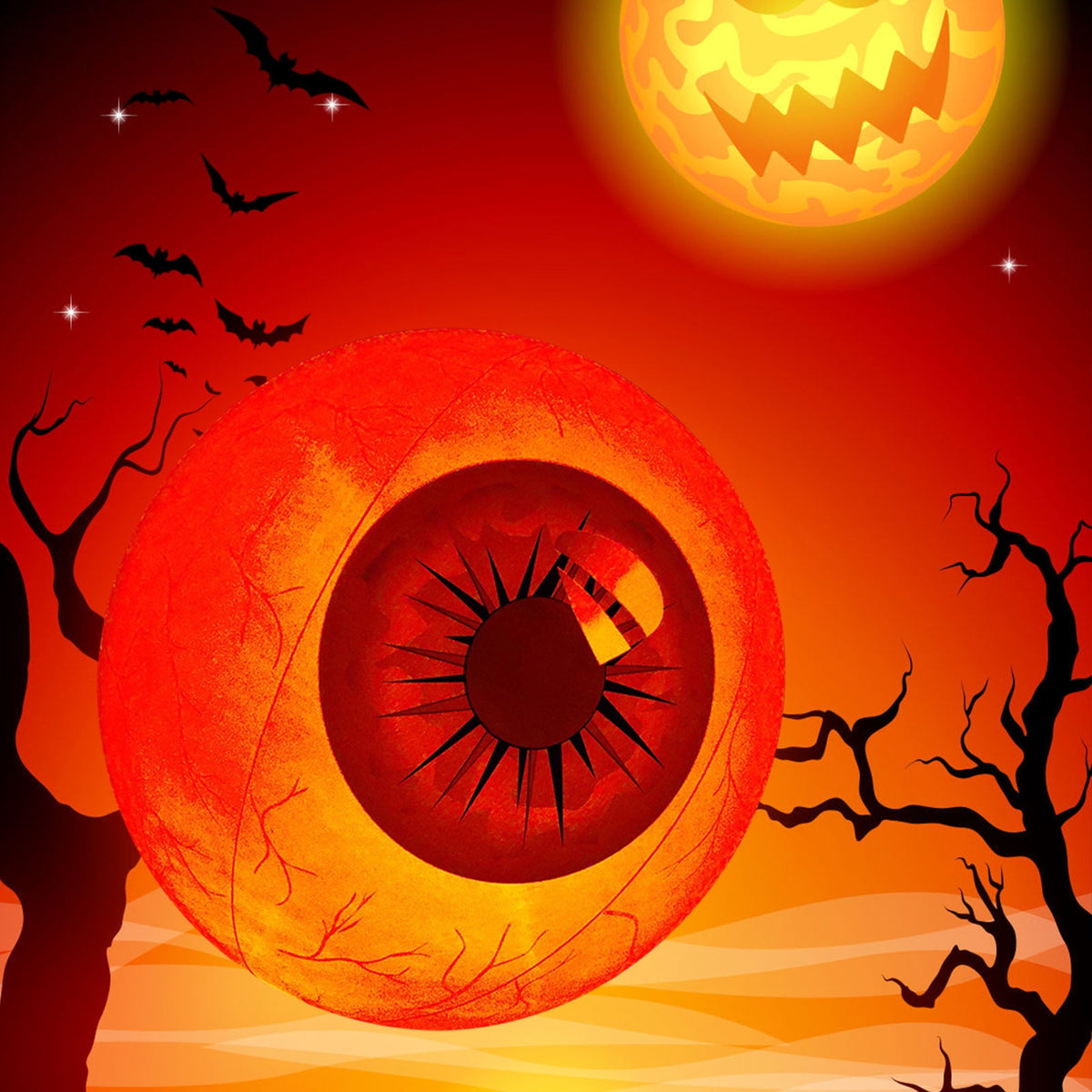 Inflatable Halloween Eyeball Decoration 15.7 Inch, Color Changing LED with Remote Control, Durable PVC Easy Inflate for Spooky Party Garden Courtyard Indoor Outdoor Decor