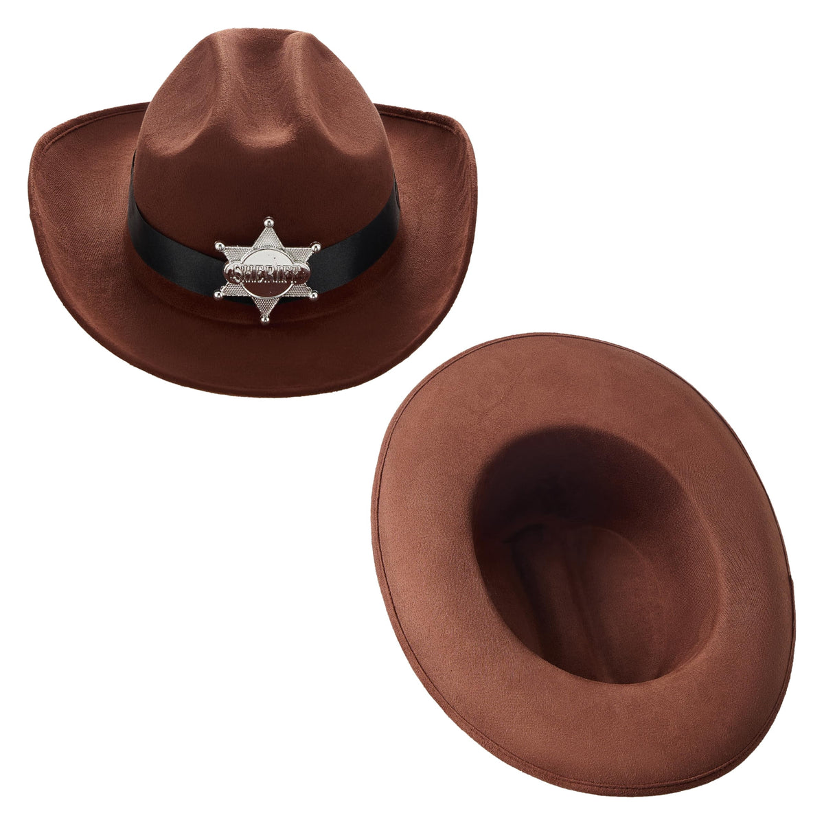 Joyfy Halloween Cowboy Costume for Boys, Kids Cowboy Costume Set, Brown Western Style Cowboy Outfit with Cowboy Hat for Toddler Dress-up Party Cosplay