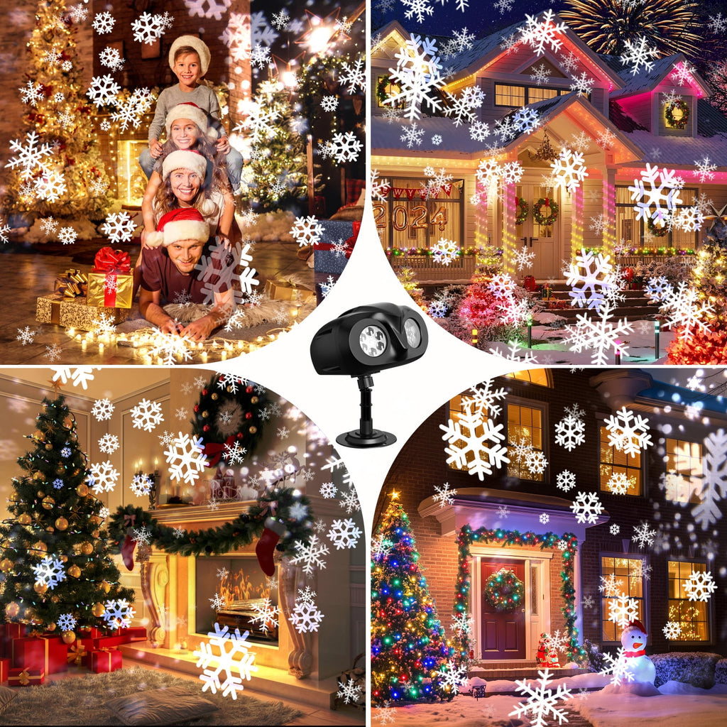 Small Owl Double-Tube Blizzard Projection light, holiday decoration ambient light, Christmas Halloween laser light, light show, waterproof function, indoor home, Christmas gift, wedding