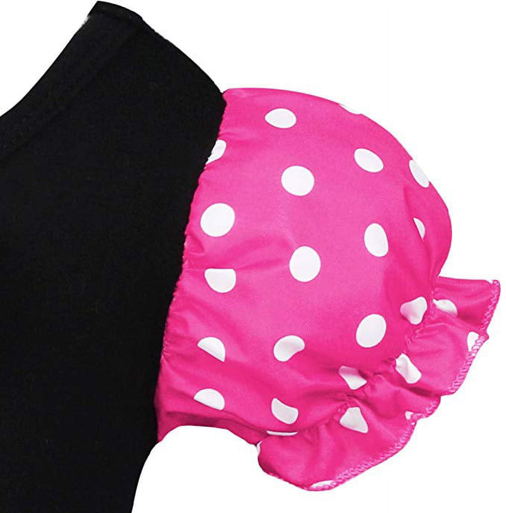 KAWELL Toddler Girls Polka Dot Tutu Dress with Ear Headband, Kids Character Inspired Costume Outfit for Halloween, Theme Park, Birthday Party, Child 4-5Y
