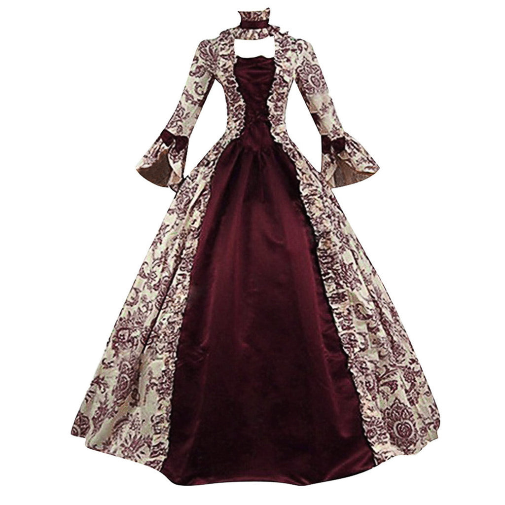 UPPADA Plus Size Victorian Dress for Women Lace Up Flare Sleeve Ball Gown with Corset Evening Party Maxi Gowns Vintage Cocktail Dress Wedding Dresses Early