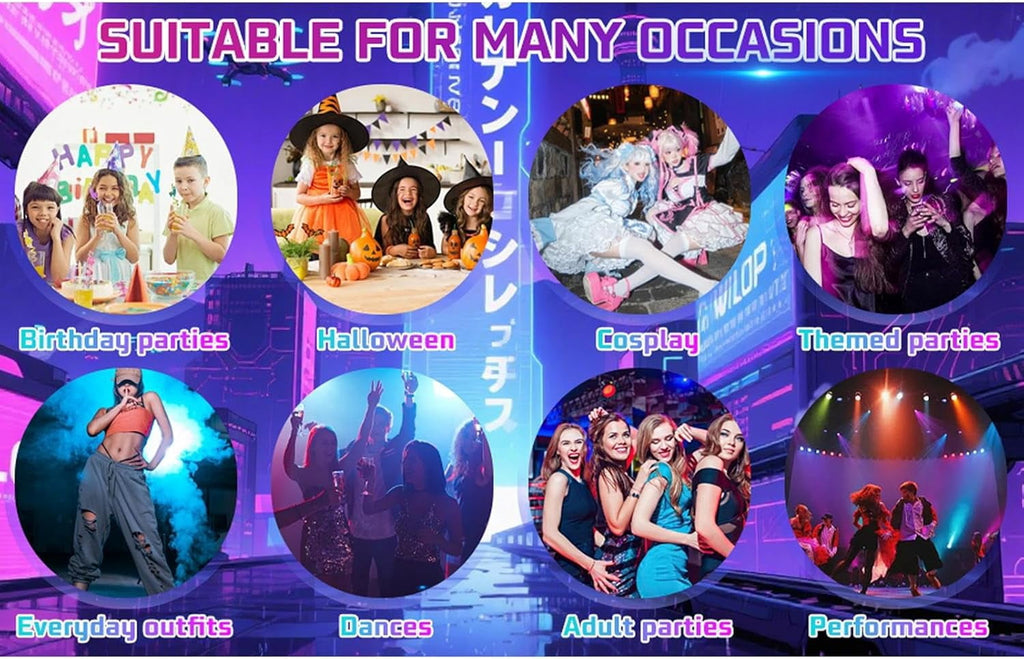 ZUITEH Halloween Anime Cosplay Miras Costumes,Popular Singer Idol Group T-Shirts Skirt Suit With Wig Full Set, Pop Star Dress Up Stage Outfits For School Party Carnival Festival Performance