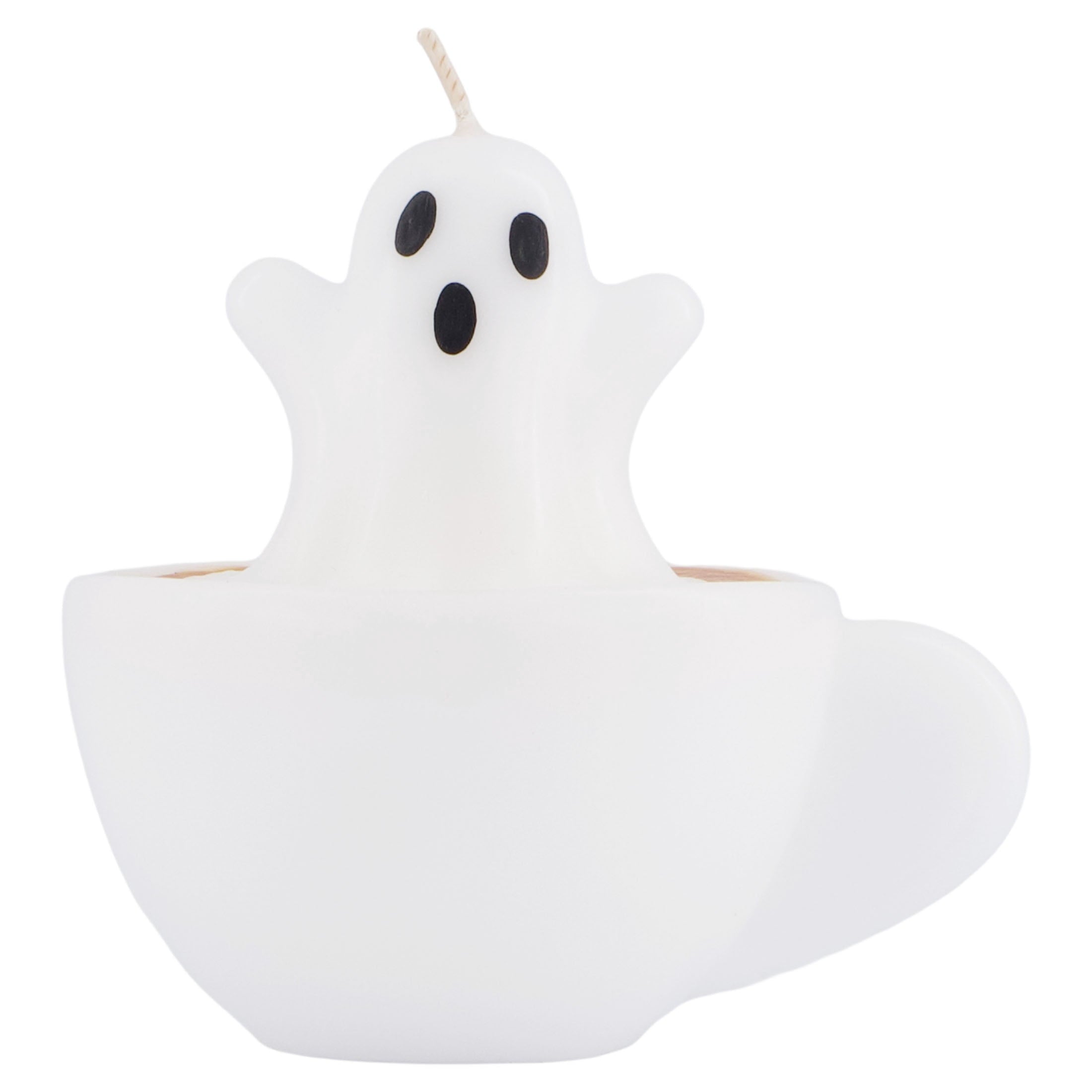 Ghost in Coffee Cup Candle, White, 4", Halloween by Way To Celebrate