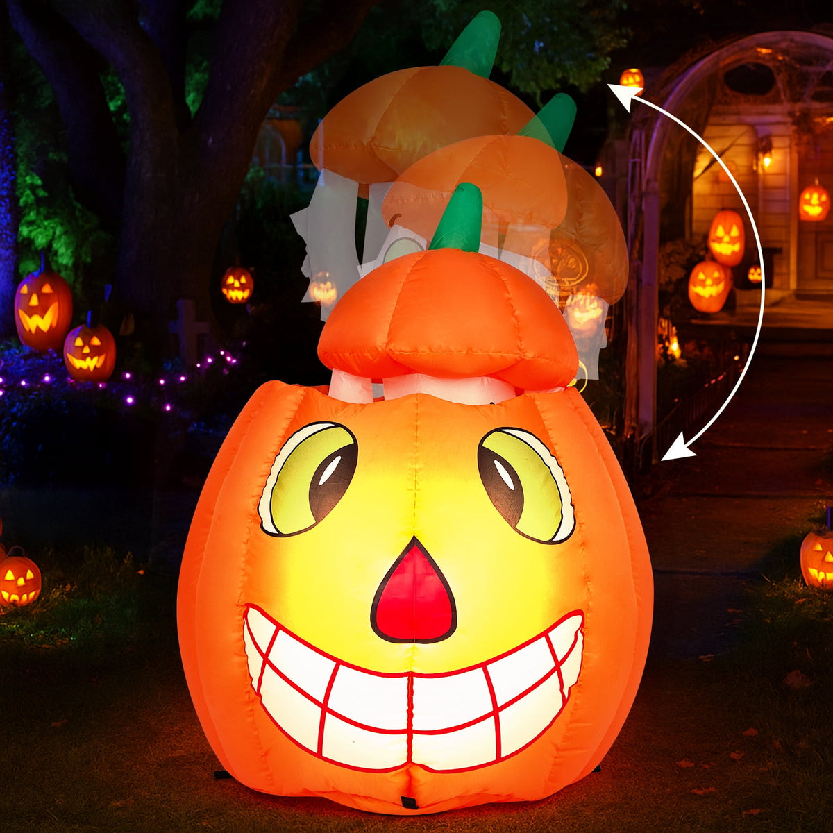 Ktaxon 3' Halloween Inflatables Pumpkins Liftable Ghost Outdoor Halloween Decoration Blow up Decor