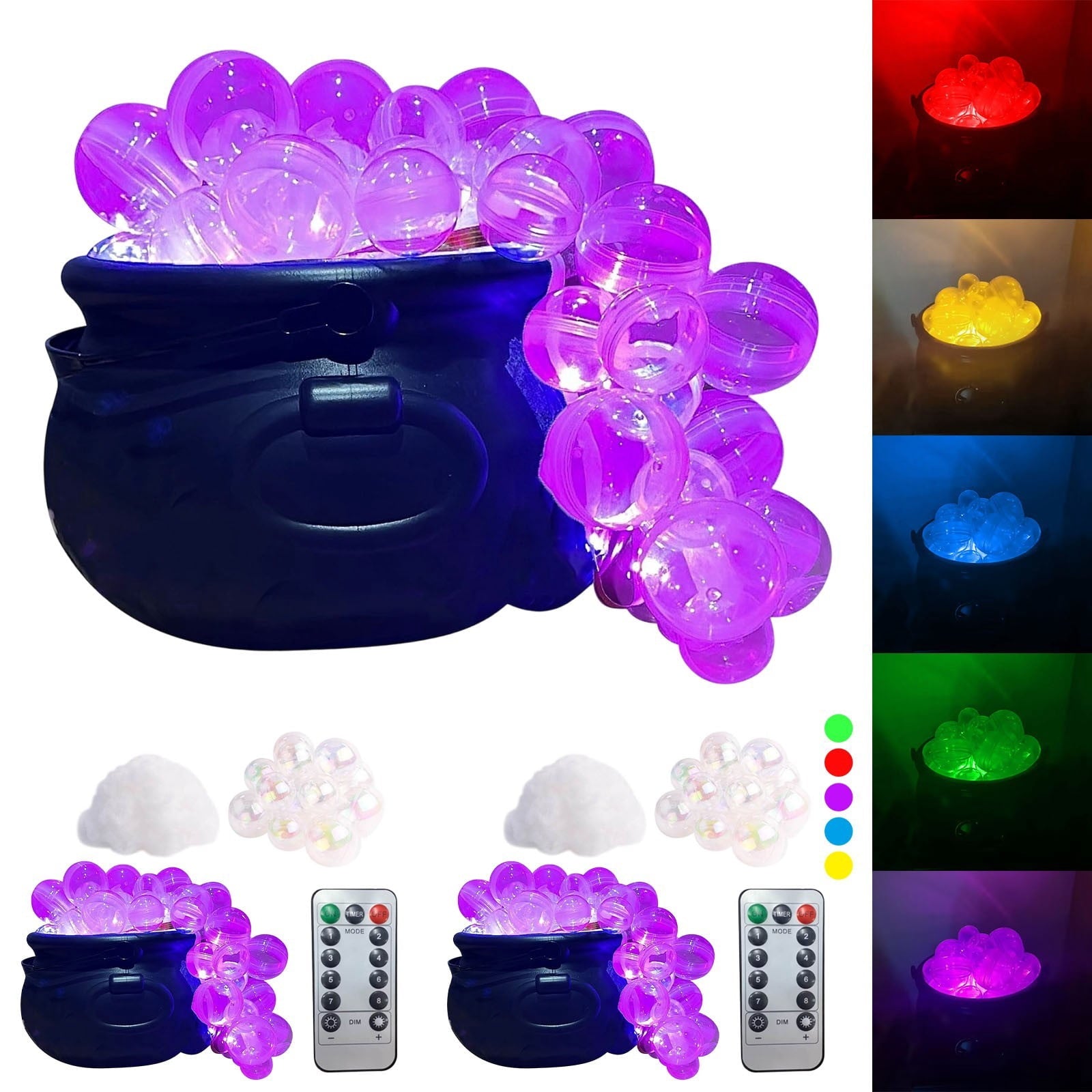 Muecwrye Halloween Decorations Outdoor, Halloween Clearance! Halloween Witches Cauldron with Lights, DIY Bubbling Cauldron Set Decor for Home Porch Outside, Halloween Party Supplies( Without Tripod)