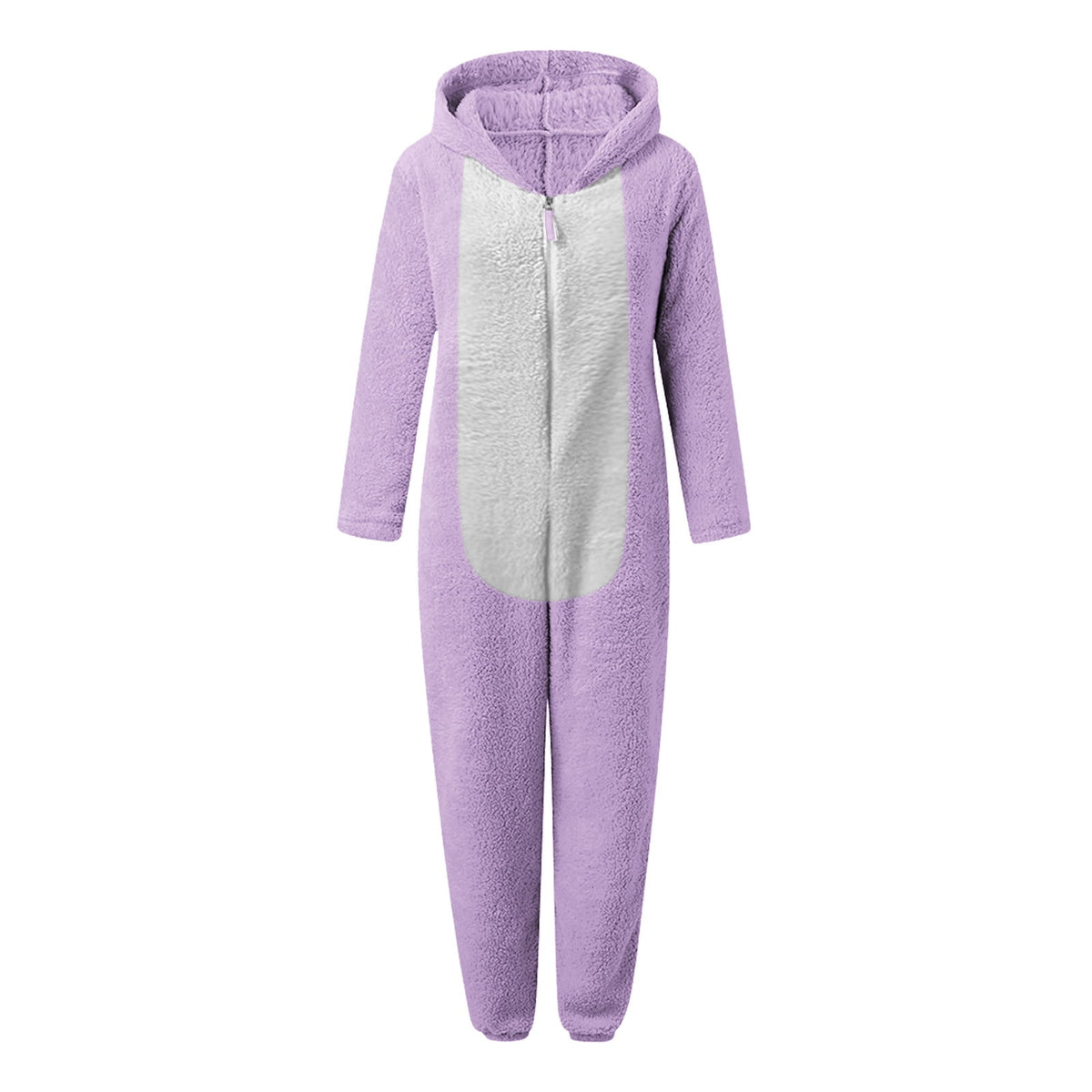 QATAINLAV Sherpa Fleece Jumpsuit for Women Winter Warm Fuzzy Onesie Pajamas Cute Cat Hooded Romper Casual Zip Up Overalls Sleepwear Black XL