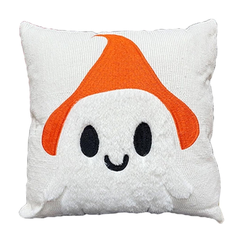 Yeciiwht Halloween Throw Pillow Cover – 18*18inch Embroidered Linen Cushion Case with Ghost, Mummy & Bat Designs, Invisible Zipper, Machine Washable