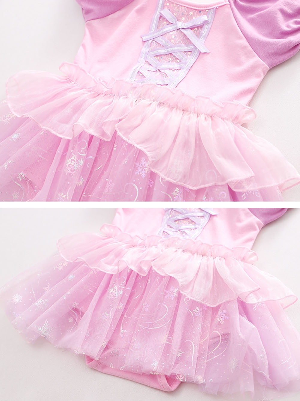 WIBACKER Infant Baby Girls Princess Romper Costume Onesie Fancy Dress Bodysuit with Headband Halloween Birthday Dresses