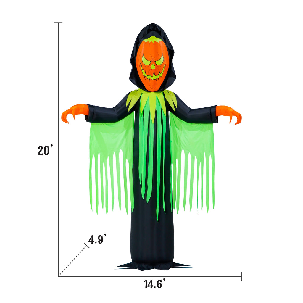 20 ft LED Inferno Pumpkin Reaper Halloween Inflatable