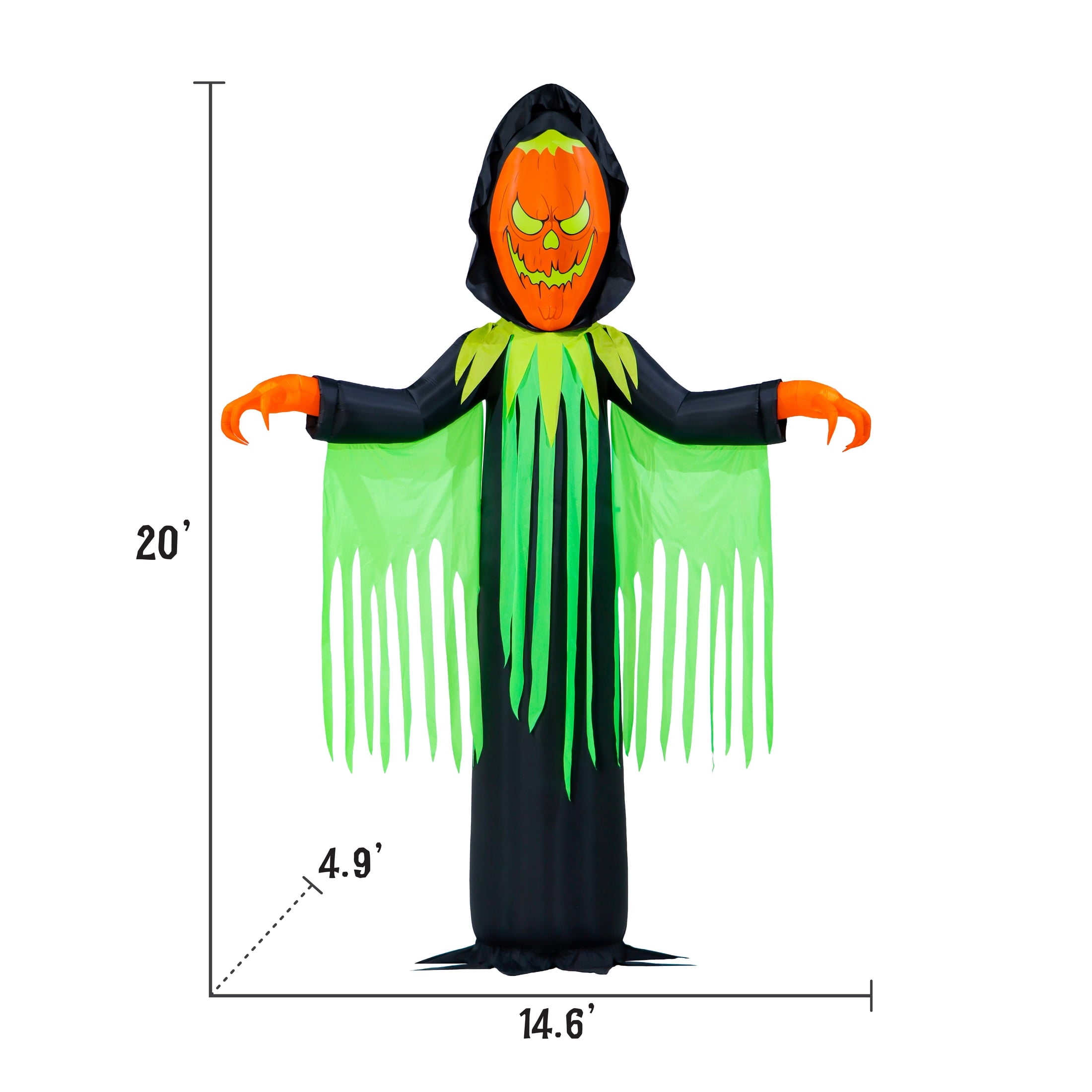20 ft LED Inferno Pumpkin Reaper Halloween Inflatable
