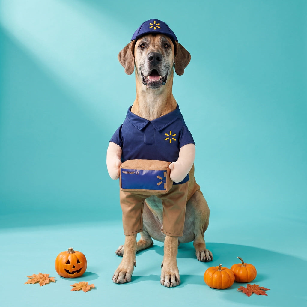 Vibrant Life Halloween Walmart Delivery Driver Costume for Dogs, Multicolor, XL