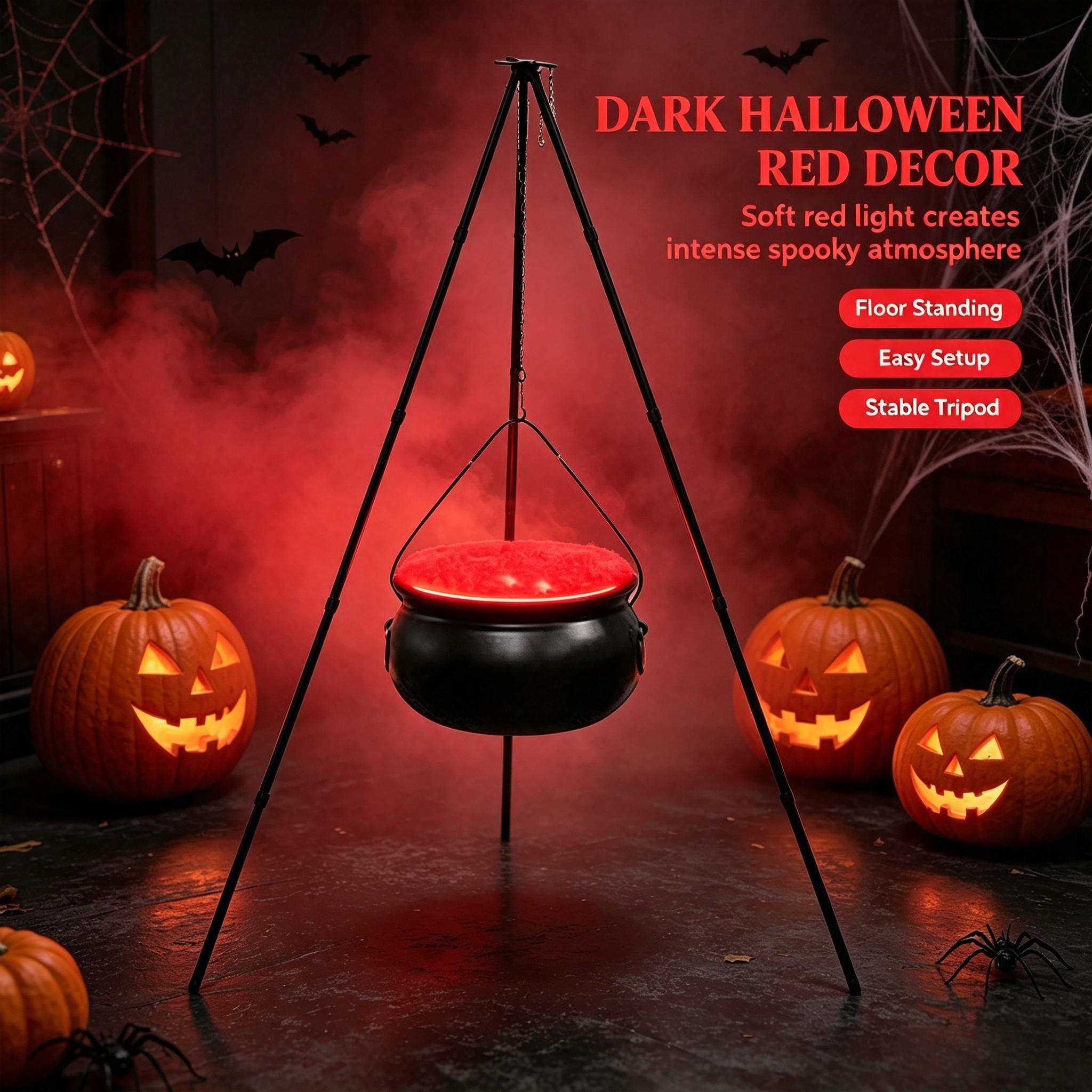 Muecwrye Halloween Decorations Outdoor, Halloween Clearance! Halloween Witches Cauldron with Lights, DIY Bubbling Cauldron Set Decor for Home Porch Outside, Halloween Party Supplies( Without Tripod)