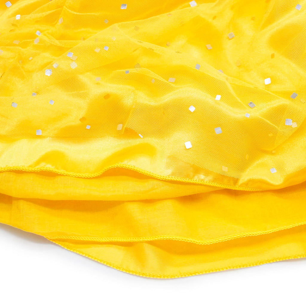 Jurebecia Princess Dress for Girls Costume Kids Off Shoulder Layered Toddler Halloween Cosplay Birthday Party Outfit up Yellow 120 cm 5-6 Years