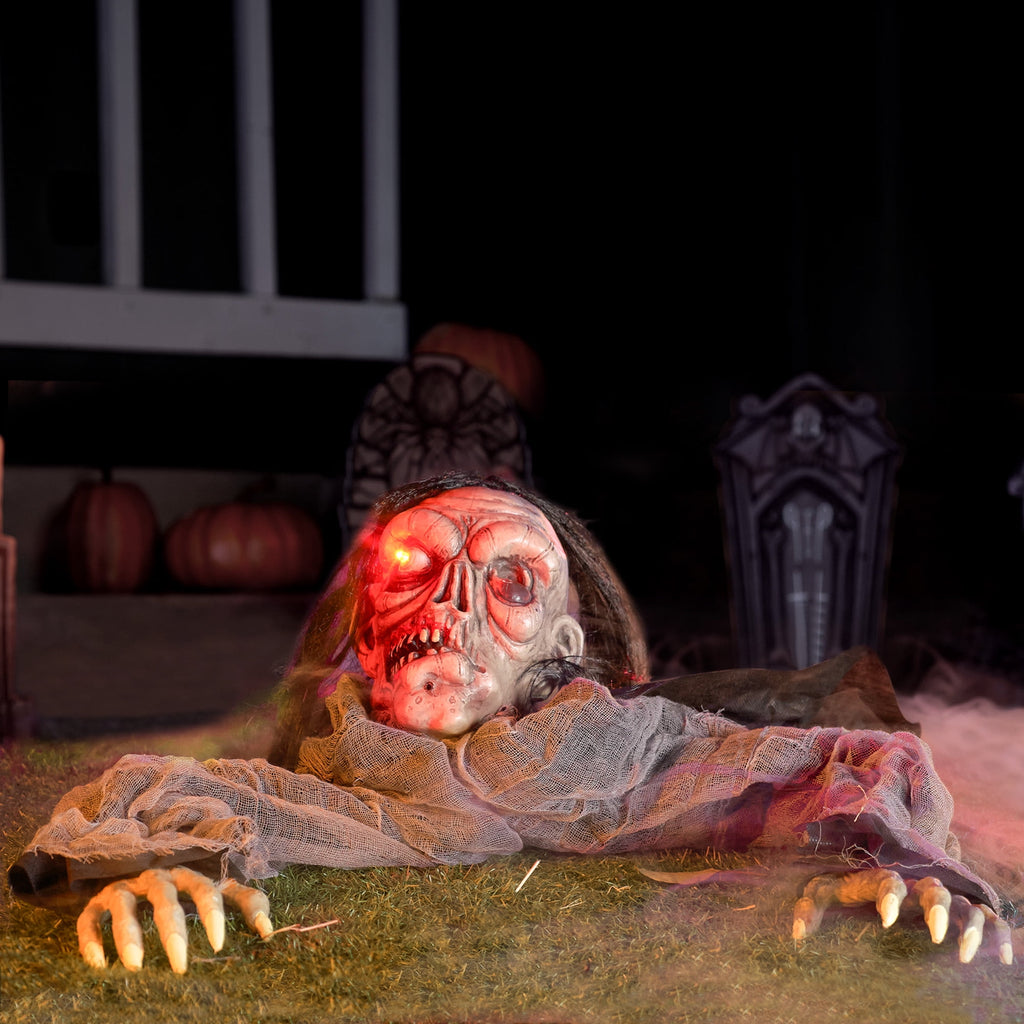 Joyfy Halloween Groundbreaker Halloween Decorations Zombie with Sound and Flashing Eyes,Outdoor Scary Halloween Yard Decorations