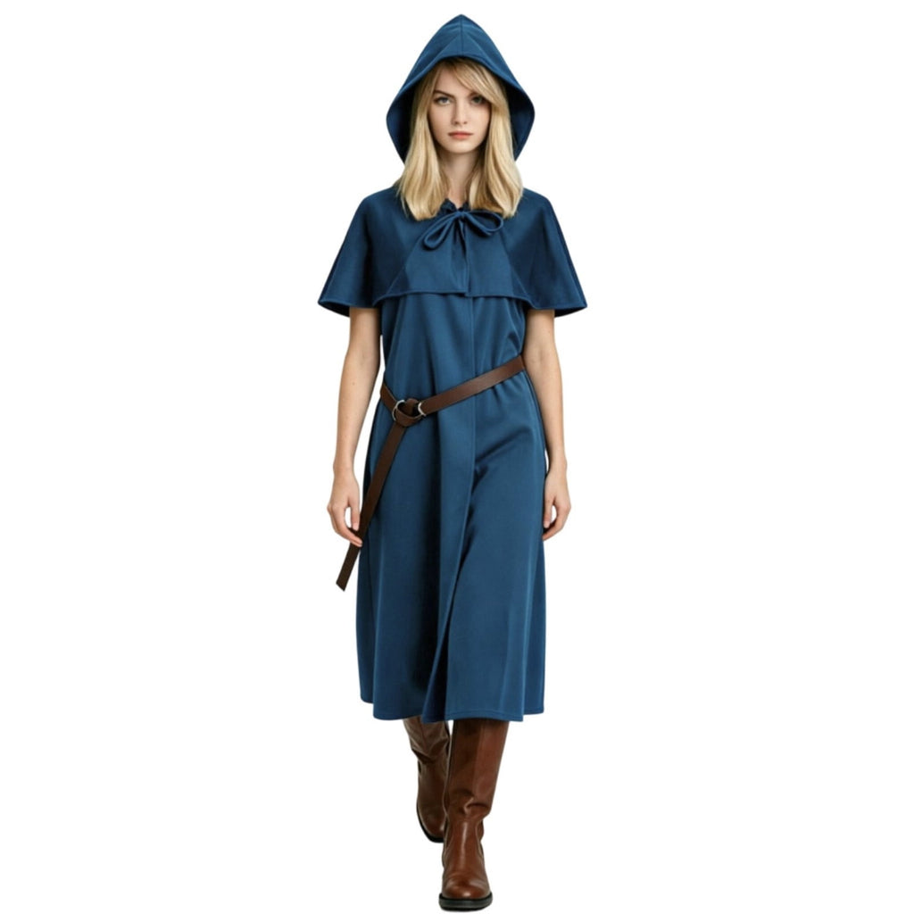 QATAINLAV Womens Gothic Hoodies Dress Fall Winter Long Sleeve Velvet Sweatshirts Cute Cat Ear Hooded Zip up Dresses with Pockets, Wine, M
