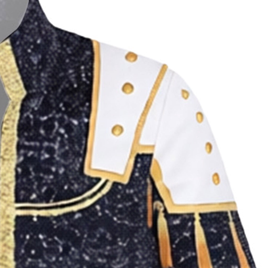 Halloween Costume Pop Star Stage Outfit Pop Idol Jacket Top and Shorts 3-Piece Set