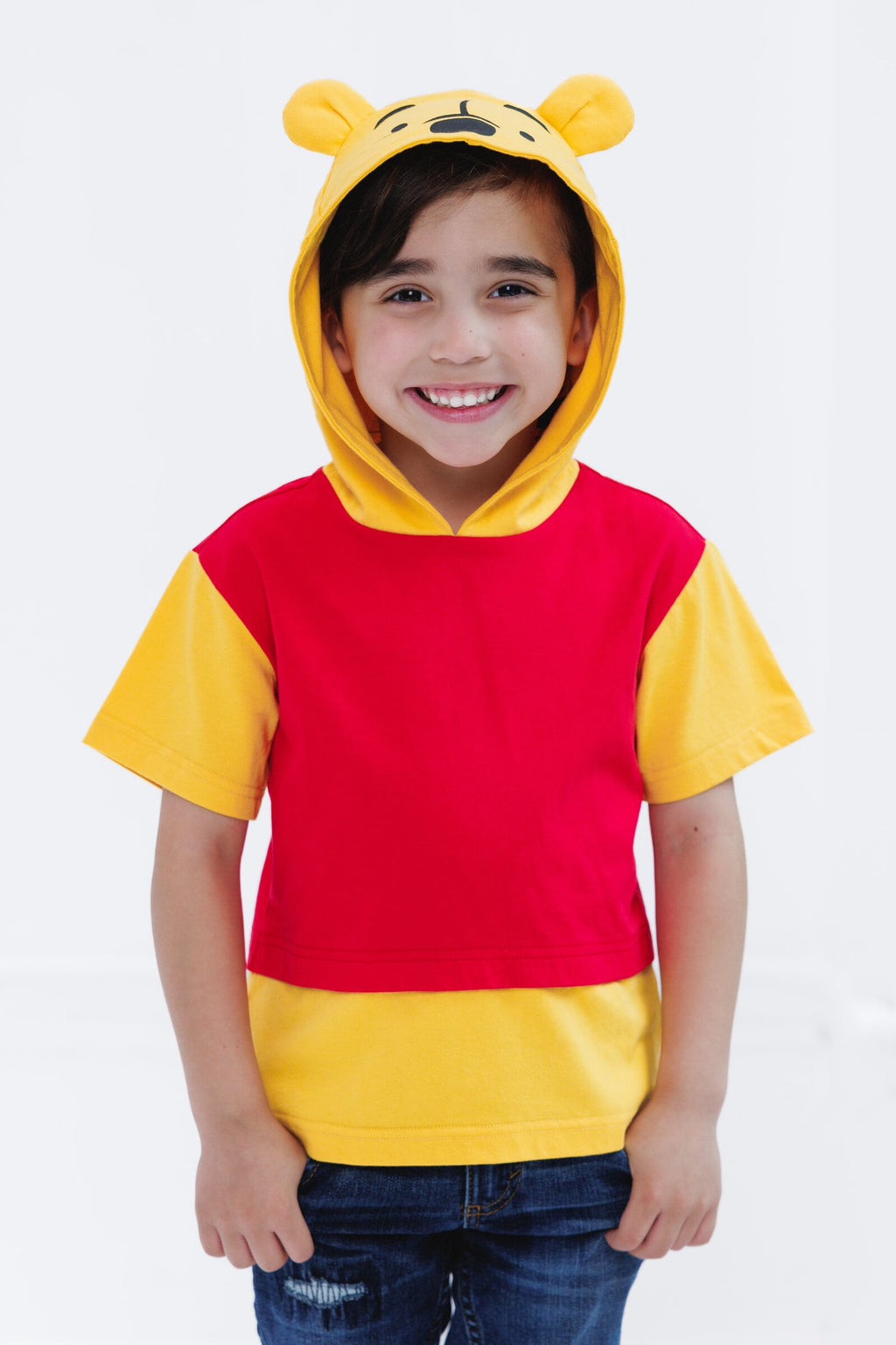 Disney Winnie the Pooh Little Boys' Cosplay Short Sleeve Hooded T-Shirt Eeyore Blue Grey