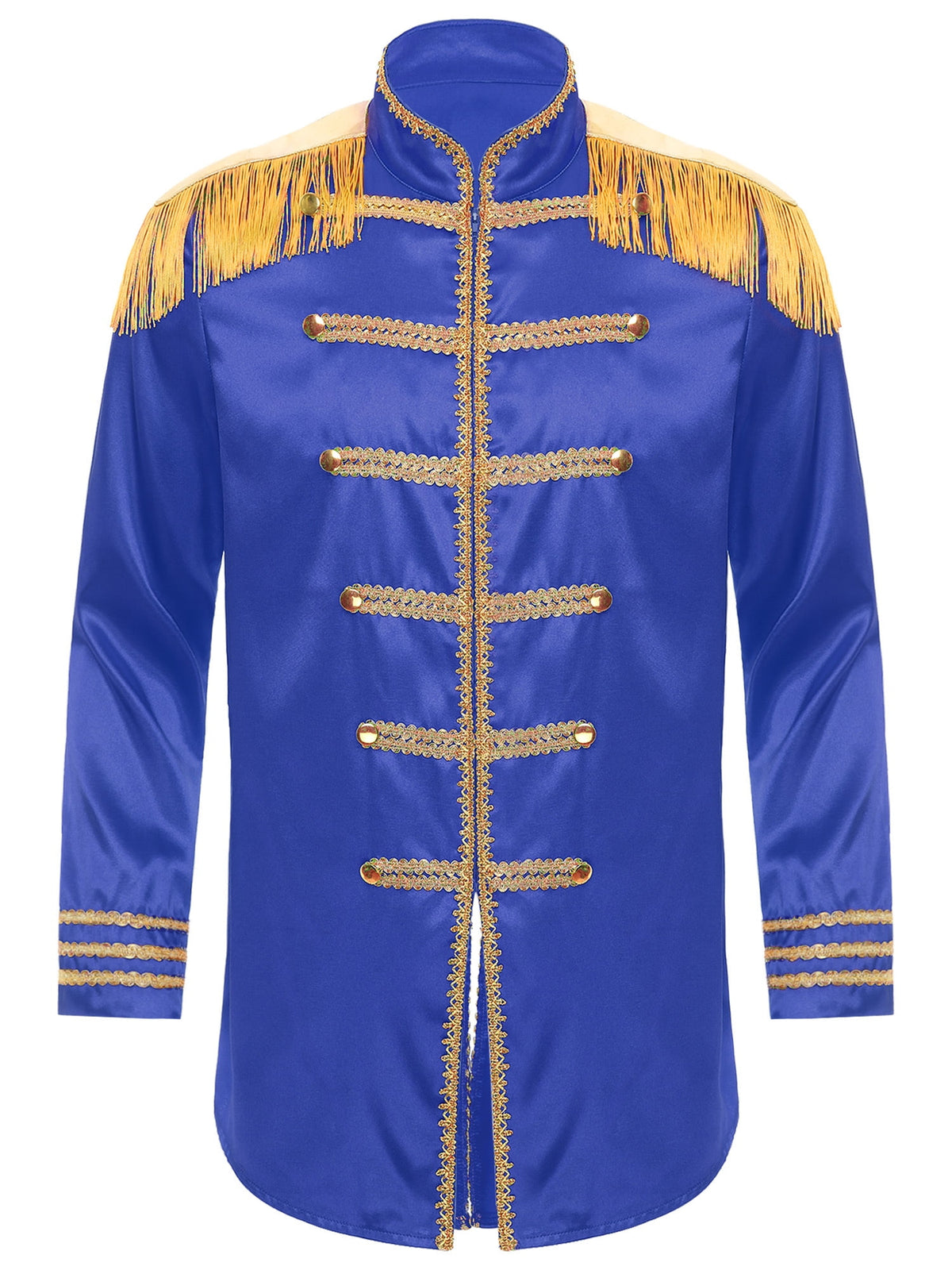 Eandarui Men's Halloween SGT Sergeant Pepper Costume Jacket Fancy Dress Hippie Music Star 1960s Shirt Red M