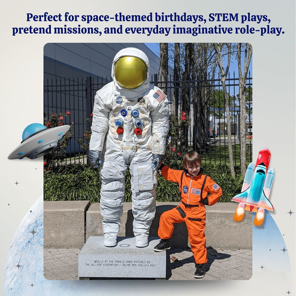 Dress Up America Astronaut Costume for KidsNASA White Spacesuit for Boys & Girl