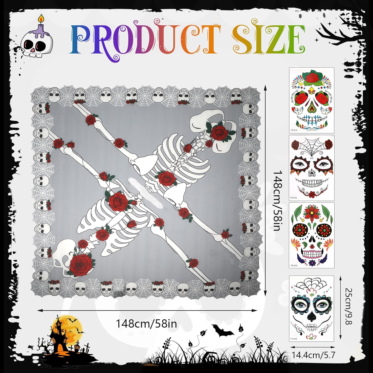 HIFOT 6pcs/set Spider Costume Adult Spider Web Poncho Tights Spider Necklace Chocker Earings Mask and Witch Hat Halloween Costumes for Women