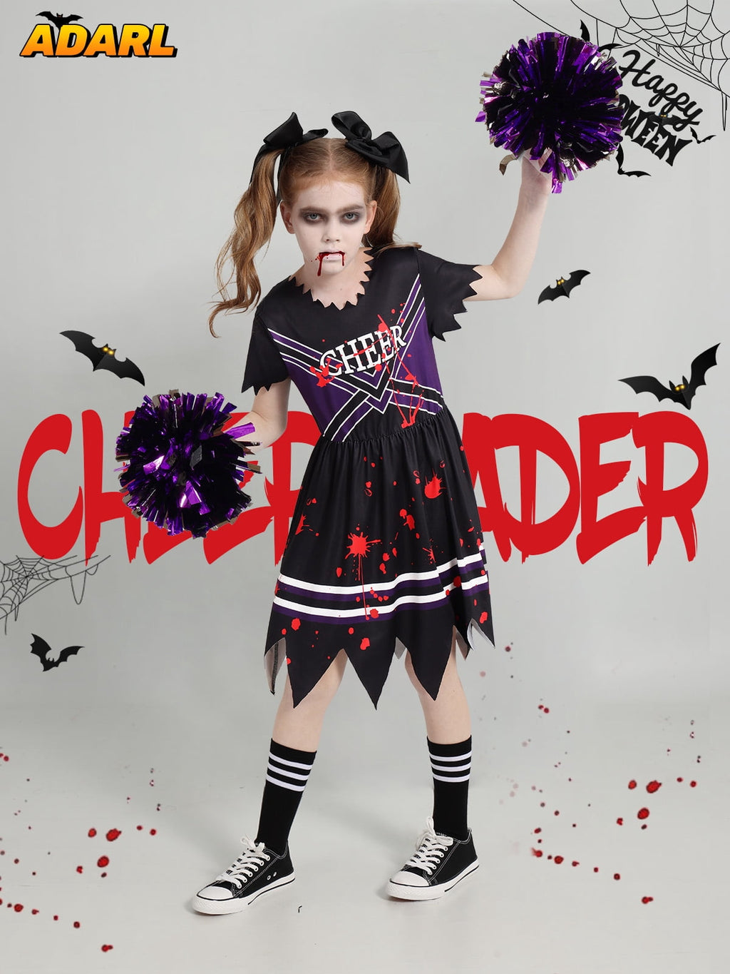Little Girls Holiday Outfits Short Sleeve Tutu Skirt + Leggings + Arm Sleeves Set, Size 4-8 Years