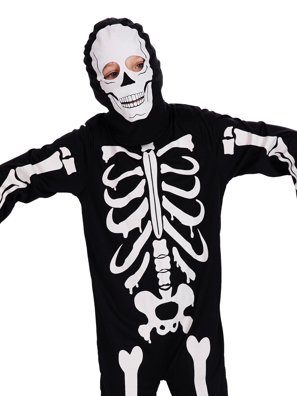 Kids Boys Halloween Skeleton Costume Glowing in The Dark with Mask Gloves Fancy Dress Outfit Green 4-12 Years