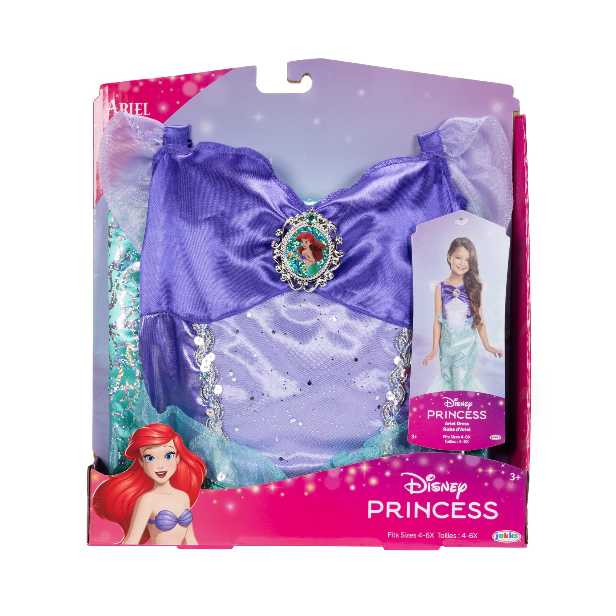 Disney The Little Mermaid Ariel Green Mermaid Play Dress Outfit Female Child Size 4 to 6x