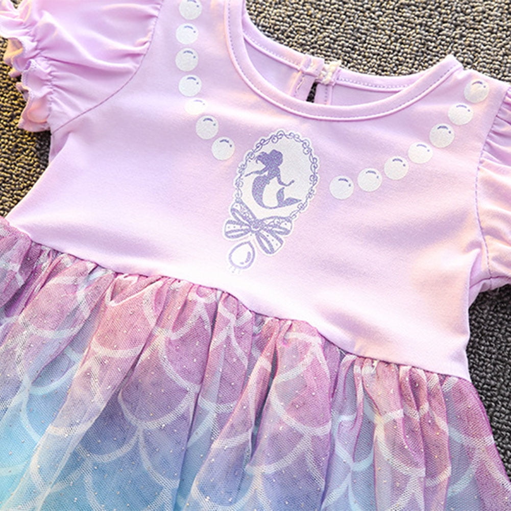 WIBACKER 1-6T Toddler Kid Baby Girls Fancy Party Puff Sleeve Princess Dress Cosplay Costume Dress Up