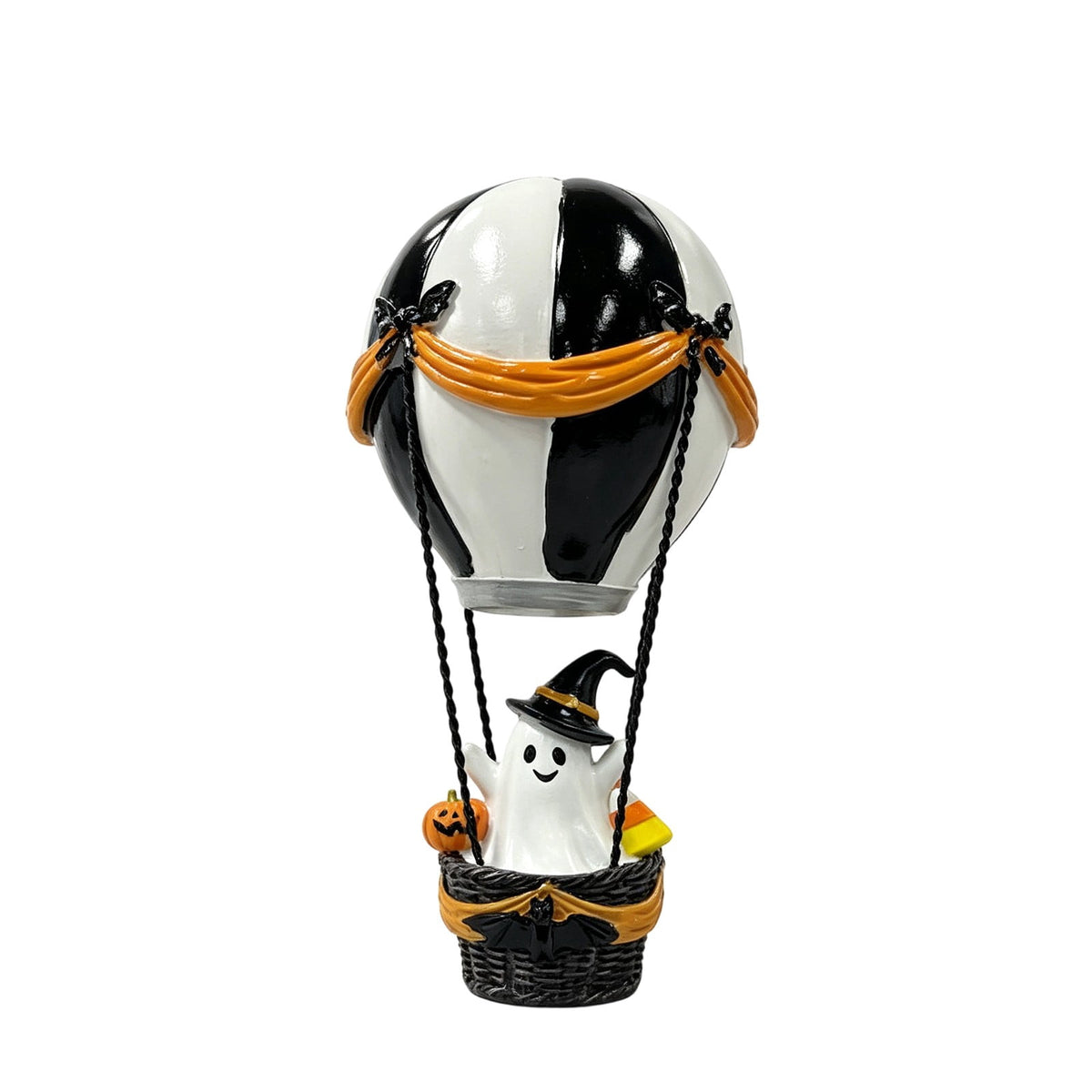 Halloween Ghost Dog Figurine, LED Light Statue, Yard Garden Decor, Treat Bucket Detail and Standing Sturdy Build for Front Porches, Garden Walkways and Tabletop Displays.