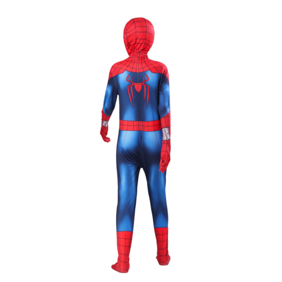 Spider Hero Full Body Jumpsuit Costume, Boys 3D Print Stretch Bodysuit with Head Mask, Halloween Cosplay Outfit for Stage Performance Theme Party