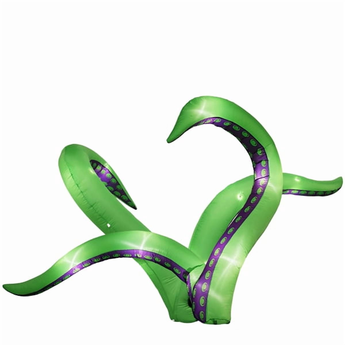 2-Pack 6.9FT Halloween Inflatable Octopus Tentacles, 12 White LED Lights, Quick Inflation with Ropes/Suction Cups for Windows/Rooftops/Yard