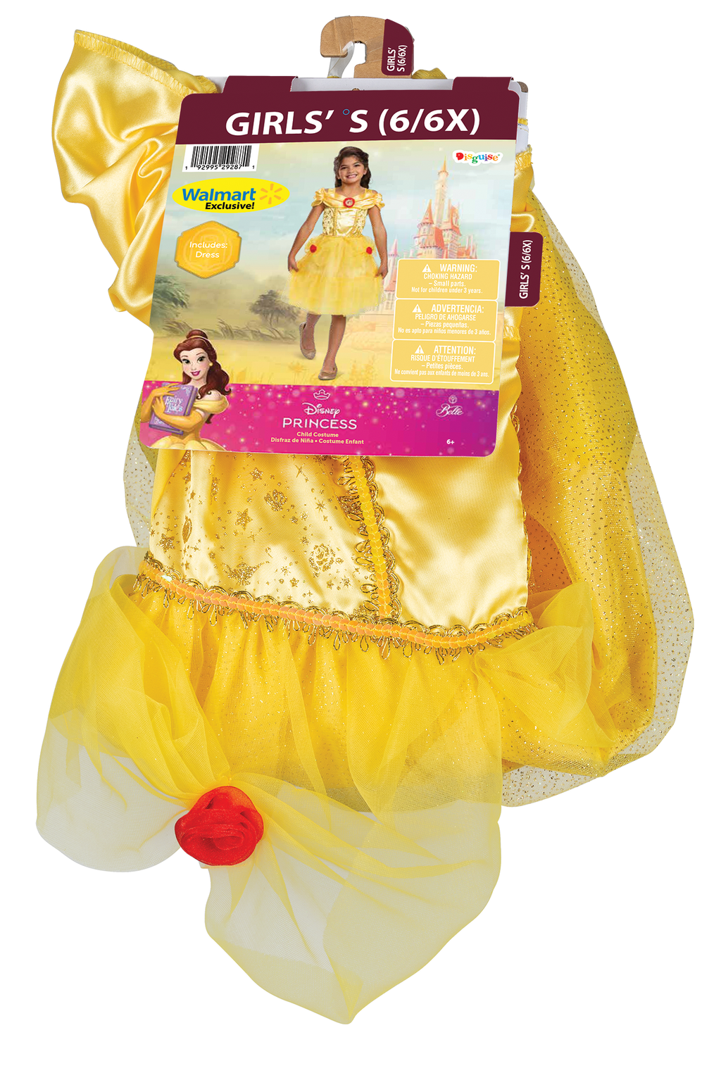 Disney Beauty & The Beast Belle Halloween Costume for Children, Girls Size XS (4/5), by Disguise