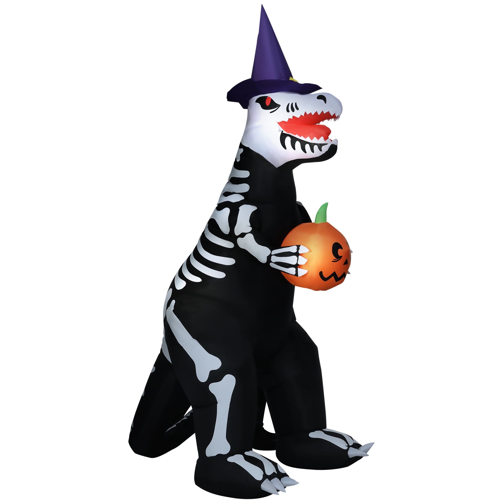 HOMCOM Inflatable Ghost with Pumpkin, Halloween Outdoor LED Lighted Yard Decoration, Waterproof