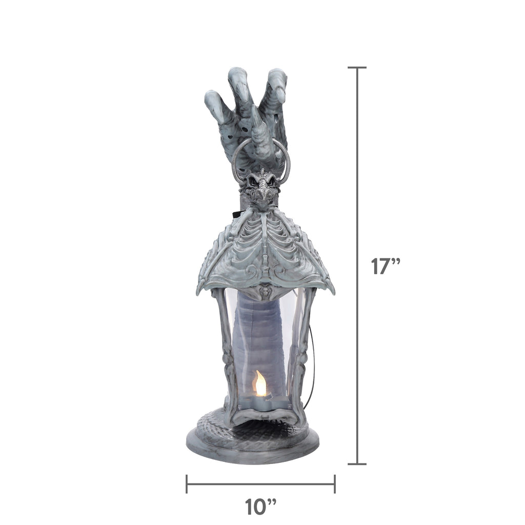 Light-Up Dragon Lantern Decoration, Gray, 16.75", Halloween by Way To Celebrate