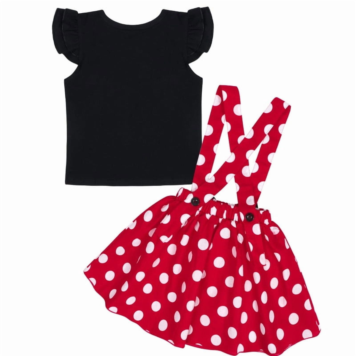 Jurebecia Girls Red Polka Dot Tutu Dress with Bow Headband, Baby Toddler Party Costume for Birthday & Cosplay (110 cm)