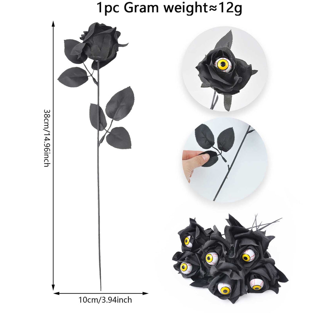 Feltree Halloween Decorations 10 Pieces Faux Rose With Eyeballs Halloween Faux Eyeball Flowers Faux Gothic Rose Bushes For Halloween Party Home Decorations
