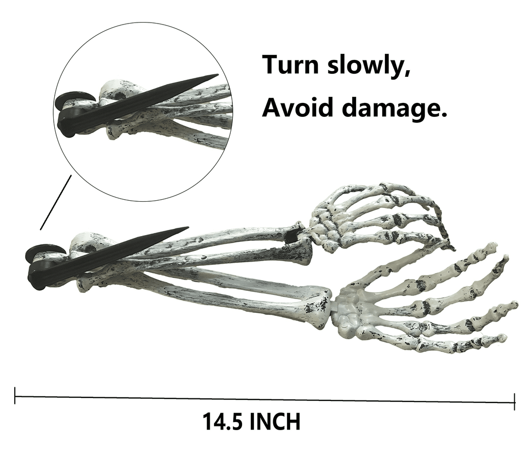 Halloween Skeleton Stakes, Realistic Skull & Skeleton Hand Yard Stakes for Outdoor Graveyard Lawn Garden Party Decor